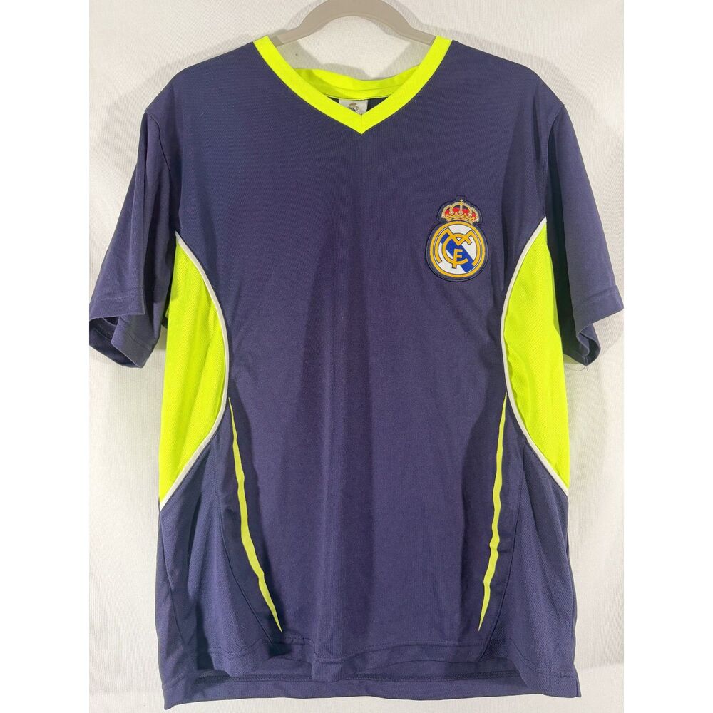 Real Madrid Men's XL Purple Neon Yellow Soccer Jersey Football Shirt